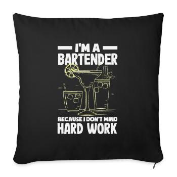 Lustiger Barkeeper Spruch Barkeeper Geschenk - Sofakissenbezug 45 x 45 cm - Schwarz - Vorne