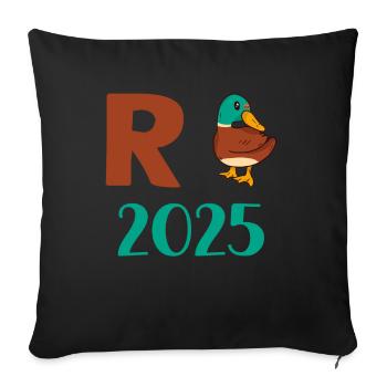 Duck Pension 2025 Pension Retirement Grandpa Grandma Pensioner - Sofa pillowcase 17,3'' x 17,3'' (45 x 45 cm) - black - Front