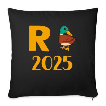 Duck Pension 2025 Pension Retirement Grandpa Grandma Pensioner - Sofa pillowcase 17,3'' x 17,3'' (45 x 45 cm) - black - Front