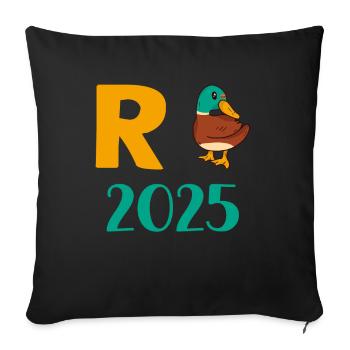 Duck Pension 2025 Pension Retirement Grandpa Grandma Pensioner - Sofa pillowcase 17,3'' x 17,3'' (45 x 45 cm) - black - Front