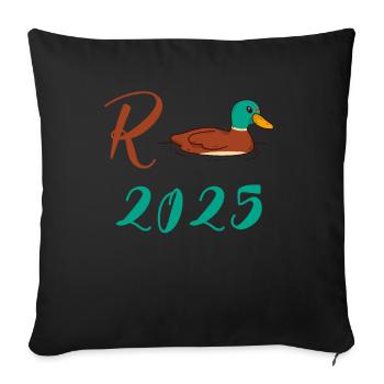 Duck Pension 2025 Pension Retirement Grandpa Grandma Pensioner - Sofa pillowcase 17,3'' x 17,3'' (45 x 45 cm) - black - Front