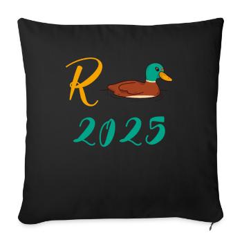 Duck Pension 2025 Pension Retirement Grandpa Grandma Pensioner - Sofa pillowcase 17,3'' x 17,3'' (45 x 45 cm) - black - Front