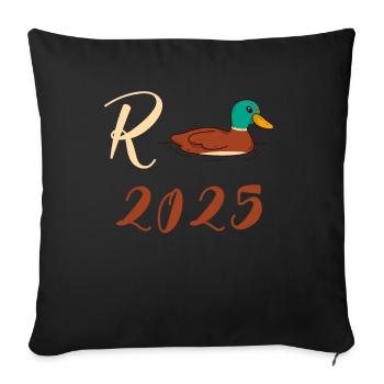 Duck Pension 2025 Pension Retirement Grandpa Grandma Pensioner - Sofa pillowcase 17,3'' x 17,3'' (45 x 45 cm) - black - Front