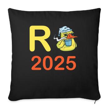 Duck Pension 2025 Pension Retirement Grandpa Grandma Pensioner - Sofa pillowcase 17,3'' x 17,3'' (45 x 45 cm) - black - Front