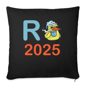 Duck Pension 2025 Pension Retirement Grandpa Grandma Pensioner - Sofa pillowcase 17,3'' x 17,3'' (45 x 45 cm) - black - Front