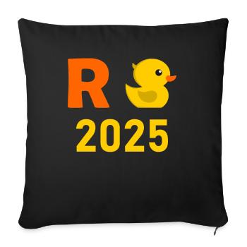 Duck Pension 2025 Pension Retirement Grandpa Grandma Pensioner - Sofa pillowcase 17,3'' x 17,3'' (45 x 45 cm) - black - Front