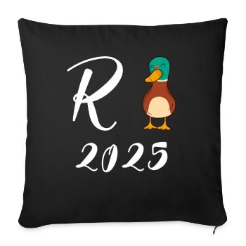 Duck Pension 2025 Pension Retirement Grandpa Grandma Pensioner - Sofa pillowcase 17,3'' x 17,3'' (45 x 45 cm) - black - Front