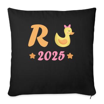 Duck Pension 2025 Pension Retirement Grandpa Grandma Pensioner - Sofa pillowcase 17,3'' x 17,3'' (45 x 45 cm) - black - Front