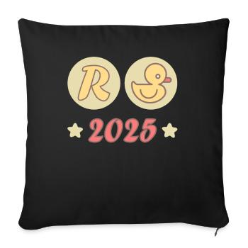 Duck Pension 2025 Pension Retirement Grandpa Grandma Pensioner - Sofa pillowcase 17,3'' x 17,3'' (45 x 45 cm) - black - Front