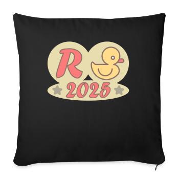 Duck Pension 2025 Pension Retirement Grandpa Grandma Pensioner - Sofa pillowcase 17,3'' x 17,3'' (45 x 45 cm) - black - Front
