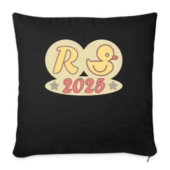 Duck Pension 2025 Pension Retirement Grandpa Grandma Pensioner - Sofa pillowcase 17,3'' x 17,3'' (45 x 45 cm) - black - Front