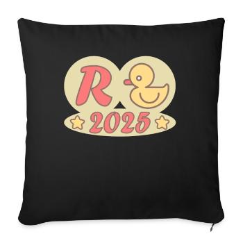 Duck Pension 2025 Pension Retirement Grandpa Grandma Pensioner - Sofa pillowcase 17,3'' x 17,3'' (45 x 45 cm) - black - Front