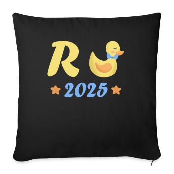 Duck Pension 2025 Pension Retirement Grandpa Grandma Pensioner - Sofa pillowcase 17,3'' x 17,3'' (45 x 45 cm) - black - Front
