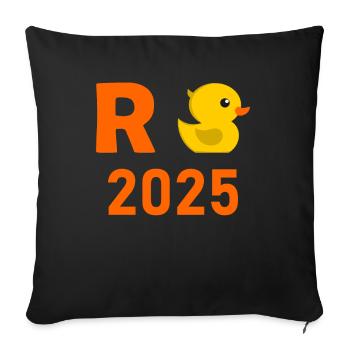 Duck Pension 2025 Pension Retirement Grandpa Grandma Pensioner - Sofa pillowcase 17,3'' x 17,3'' (45 x 45 cm) - black - Front