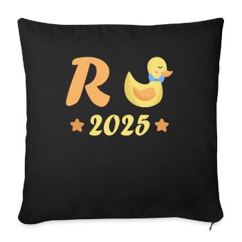 Duck Pension 2025 Pension Retirement Grandpa Grandma Pensioner - Sofa pillowcase 17,3'' x 17,3'' (45 x 45 cm) - black - Front