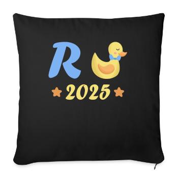 Duck Pension 2025 Pension Retirement Grandpa Grandma Pensioner - Sofa pillowcase 17,3'' x 17,3'' (45 x 45 cm) - black - Front