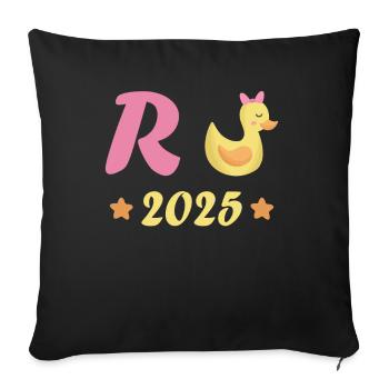 Duck Pension 2025 Pension Retirement Grandpa Grandma Pensioner - Sofa pillowcase 17,3'' x 17,3'' (45 x 45 cm) - black - Front
