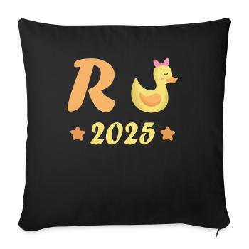 Duck Pension 2025 Pension Retirement Grandpa Grandma Pensioner - Sofa pillowcase 17,3'' x 17,3'' (45 x 45 cm) - black - Front