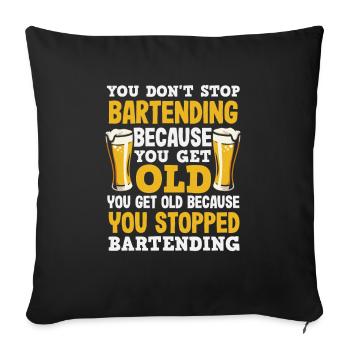 Lustiger Barkeeper Spruch Barkeeper Geschenk - Sofakissenbezug 45 x 45 cm - Schwarz - Vorne