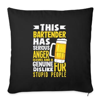 Lustiger Barkeeper Spruch Barkeeper Geschenk - Sofakissenbezug 45 x 45 cm - Schwarz - Vorne