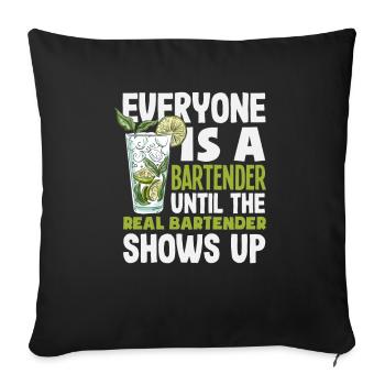 Lustiger Barkeeper Spruch Barkeeper Geschenk - Sofakissenbezug 45 x 45 cm - Schwarz - Vorne