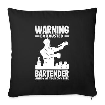 Lustiger Barkeeper Spruch Barkeeper Geschenk - Sofakissenbezug 45 x 45 cm - Schwarz - Vorne