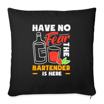 Lustiger Barkeeper Spruch Barkeeper Geschenk - Sofakissenbezug 45 x 45 cm - Schwarz - Vorne