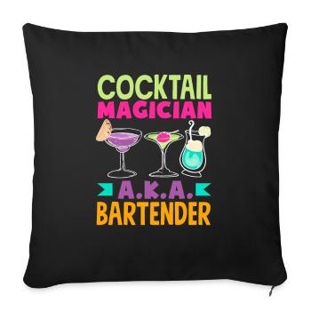 Lustiger Barkeeper Spruch Barkeeper Geschenk - Sofakissenbezug 45 x 45 cm - Schwarz - Vorne