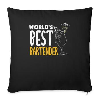 Lustiger Barkeeper Spruch Barkeeper Geschenk - Sofakissenbezug 45 x 45 cm - Schwarz - Vorne