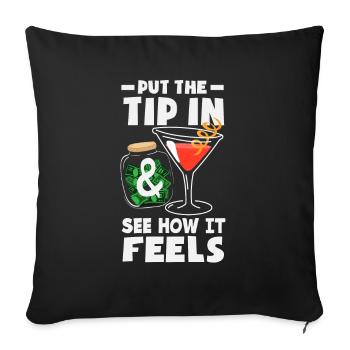 Lustiger Barkeeper Spruch Barkeeper Geschenk - Sofakissenbezug 45 x 45 cm - Schwarz - Vorne