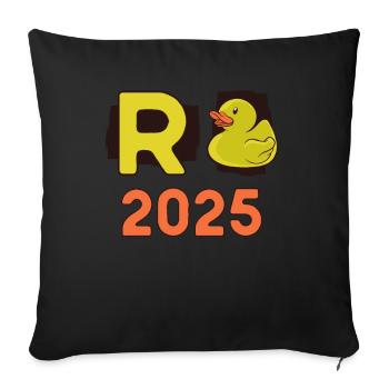 Duck Pension 2025 Pension Retirement Grandpa Grandma Pensioner - Sofa pillowcase 17,3'' x 17,3'' (45 x 45 cm) - black - Front