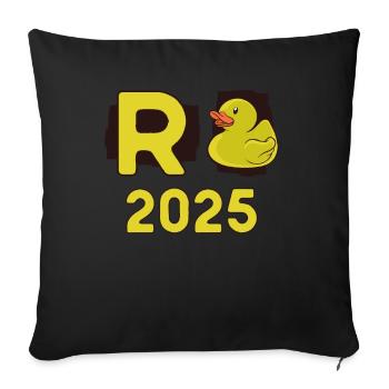 Duck Pension 2025 Pension Retirement Grandpa Grandma Pensioner - Sofa pillowcase 17,3'' x 17,3'' (45 x 45 cm) - black - Front