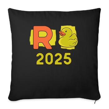Duck Pension 2025 Pension Retirement Grandpa Grandma Pensioner - Sofa pillowcase 17,3'' x 17,3'' (45 x 45 cm) - black - Front