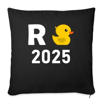 Duck Pension 2025 Pension Retirement Grandpa Grandma Pensioner - Sofa pillowcase 17,3'' x 17,3'' (45 x 45 cm) - black - Front
