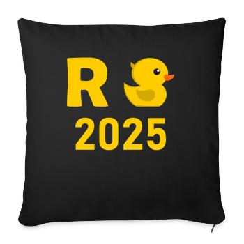 Duck Pension 2025 Pension Retirement Grandpa Grandma Pensioner - Sofa pillowcase 17,3'' x 17,3'' (45 x 45 cm) - black - Front