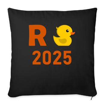 Duck Pension 2025 Pension Retirement Grandpa Grandma Pensioner - Sofa pillowcase 17,3'' x 17,3'' (45 x 45 cm) - black - Front
