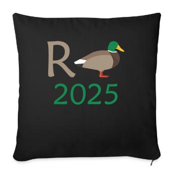 Duck Pension 2025 Pension Retirement Grandpa Grandma Pensioner - Sofa pillowcase 17,3'' x 17,3'' (45 x 45 cm) - black - Front