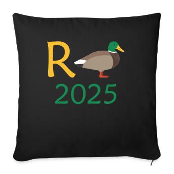 Duck Pension 2025 Pension Retirement Grandpa Grandma Pensioner - Sofa pillowcase 17,3'' x 17,3'' (45 x 45 cm) - black - Front