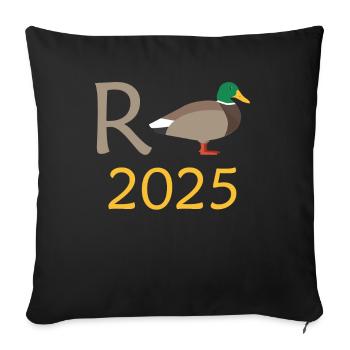 Duck Pension 2025 Pension Retirement Grandpa Grandma Pensioner - Sofa pillowcase 17,3'' x 17,3'' (45 x 45 cm) - black - Front