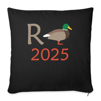Duck Pension 2025 Pension Retirement Grandpa Grandma Pensioner - Sofa pillowcase 17,3'' x 17,3'' (45 x 45 cm) - black - Front
