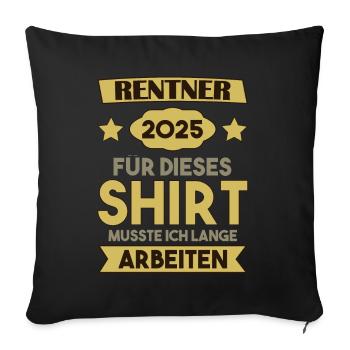 Pension 2025 Gift Pension 2025 Retirement Grandpa - Sofa pillowcase 17,3'' x 17,3'' (45 x 45 cm) - black - Front