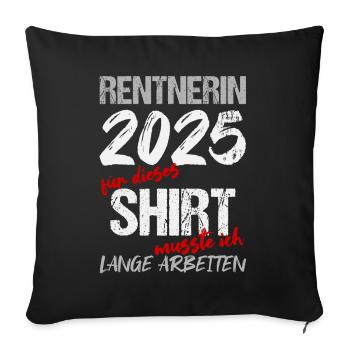 Pension 2025 Gift Pension 2025 Retirement Grandma - Sofa pillowcase 17,3'' x 17,3'' (45 x 45 cm) - black - Front