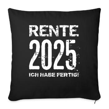 Pension 2025 Cadeau Pension 2025 Retraite Grand-père Grand-mère - Housse de coussin décorative 45 x 45 cm - noir - Devant