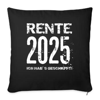 Pension 2025 Cadeau Pension 2025 Retraite Grand-père Grand-mère - Housse de coussin décorative 45 x 45 cm - noir - Devant