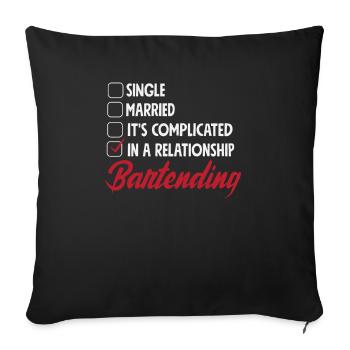 Lustiger Barkeeper Spruch Barkeeper Geschenk - Sofakissenbezug 45 x 45 cm - Schwarz - Vorne