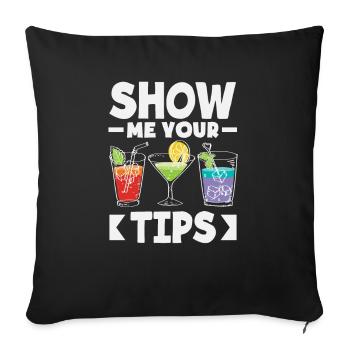 Lustiger Barkeeper Spruch Barkeeper Geschenk - Sofakissenbezug 45 x 45 cm - Schwarz - Vorne
