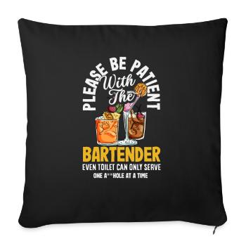 Lustiger Barkeeper Spruch Barkeeper Geschenk - Sofakissenbezug 45 x 45 cm - Schwarz - Vorne