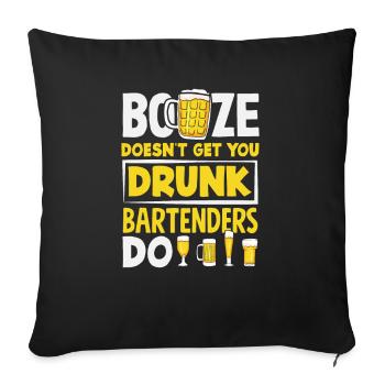 Lustiger Barkeeper Spruch Barkeeper Geschenk - Sofakissenbezug 45 x 45 cm - Schwarz - Vorne