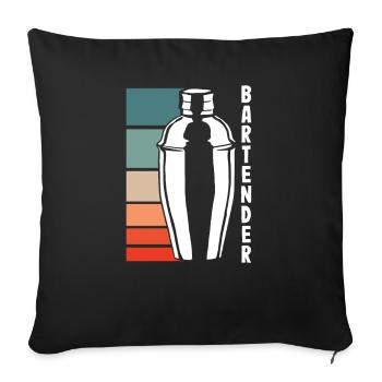 Lustiger Barkeeper Spruch Barkeeper Geschenk - Sofakissenbezug 45 x 45 cm - Schwarz - Vorne