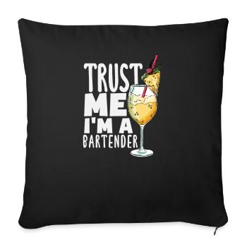 Lustiger Barkeeper Spruch Barkeeper Geschenk - Sofakissenbezug 45 x 45 cm - Schwarz - Vorne